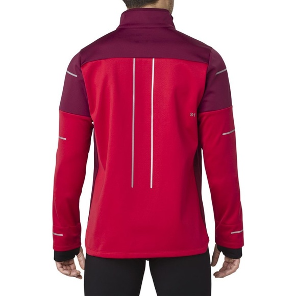 NWT Asics Liteshow soft shell winter jacket zip up coat warm red small - Picture 2 of 6